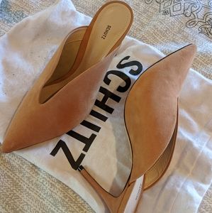 Schutz Astromelia nude suede mules 8.5